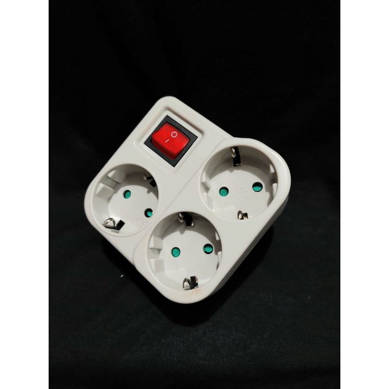 Uticon stop kontak 3 in 1 S348SW / uticon stopkontak 3-in-1 saklar switch on off