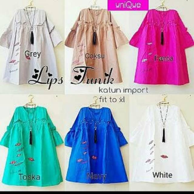 Baju Atasan Wanita Tunik Polos Katun Bagus Butik Jumbo Bigsize