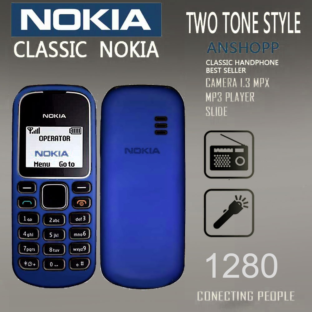 NOKIA #1280 #TERMURAH NOKIA JADUL SUPORT LAMPU SENTER