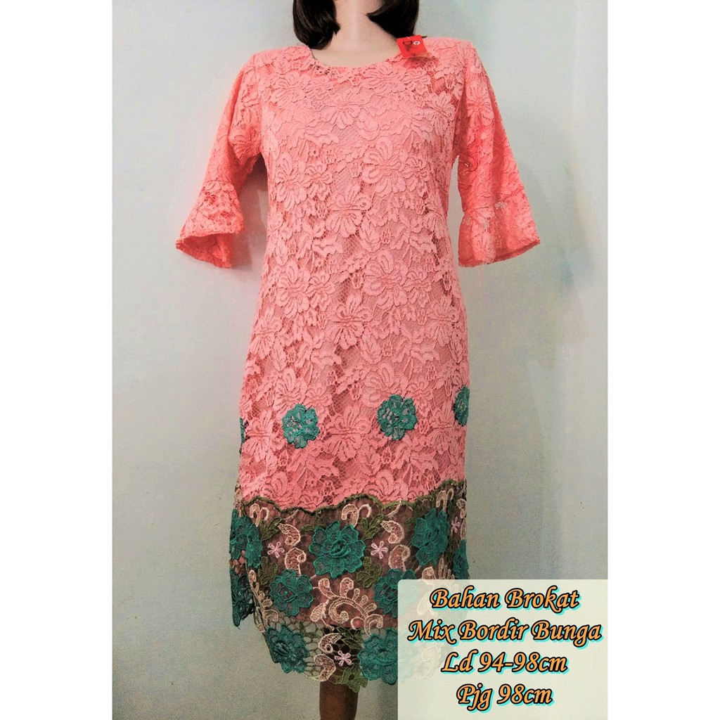 Dress Davina bahan Brokat mix Bordir