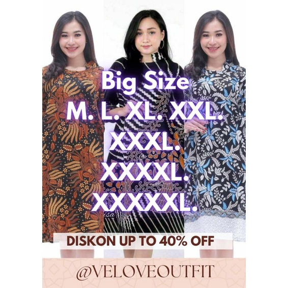 ATASAN TUNIK SIZE M L XL XXL XXXL XXXXL XXXXXL / BATIK TUNIK / TUNIK JUMBO LD 130 TERBARU 2022 / BAJ