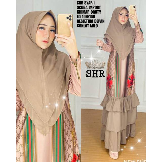 READY  NEWW  ORY SHR  SYARI FLOWER GU@@Y + KHIMAR  PREMIUM
