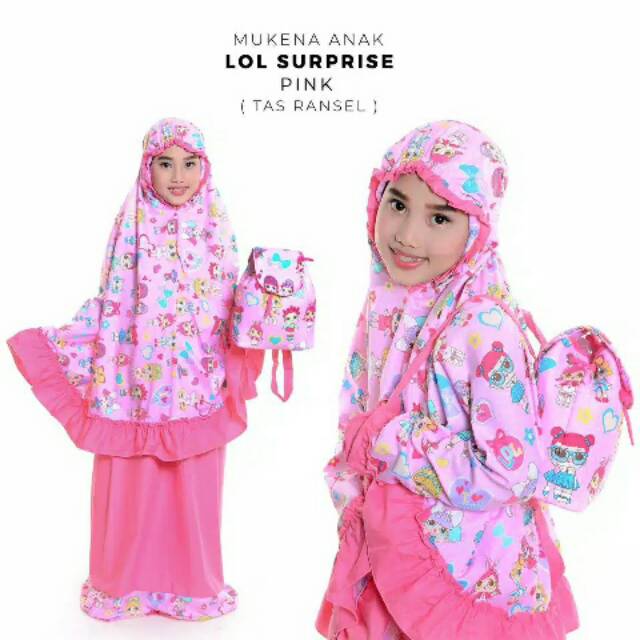 MUKENA ANAK LOL SURPRISE PINK+TAS RANSEL