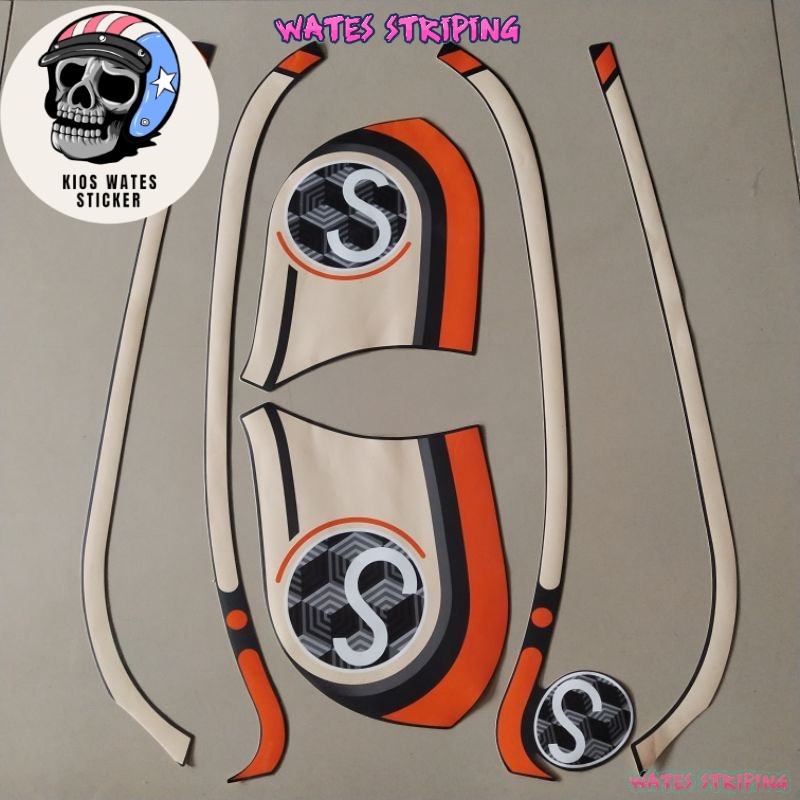 stiker Striping Decal Polet Sticker motor honda scoopy 2021 biru Dongker list body standar terbaik t