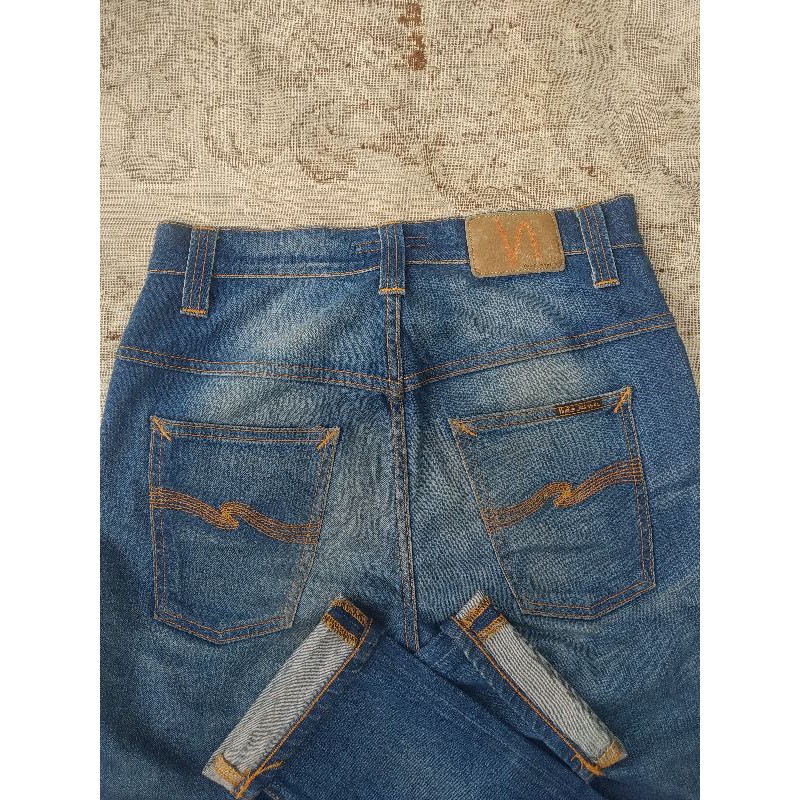 nudie jeans tape ted dark used slub