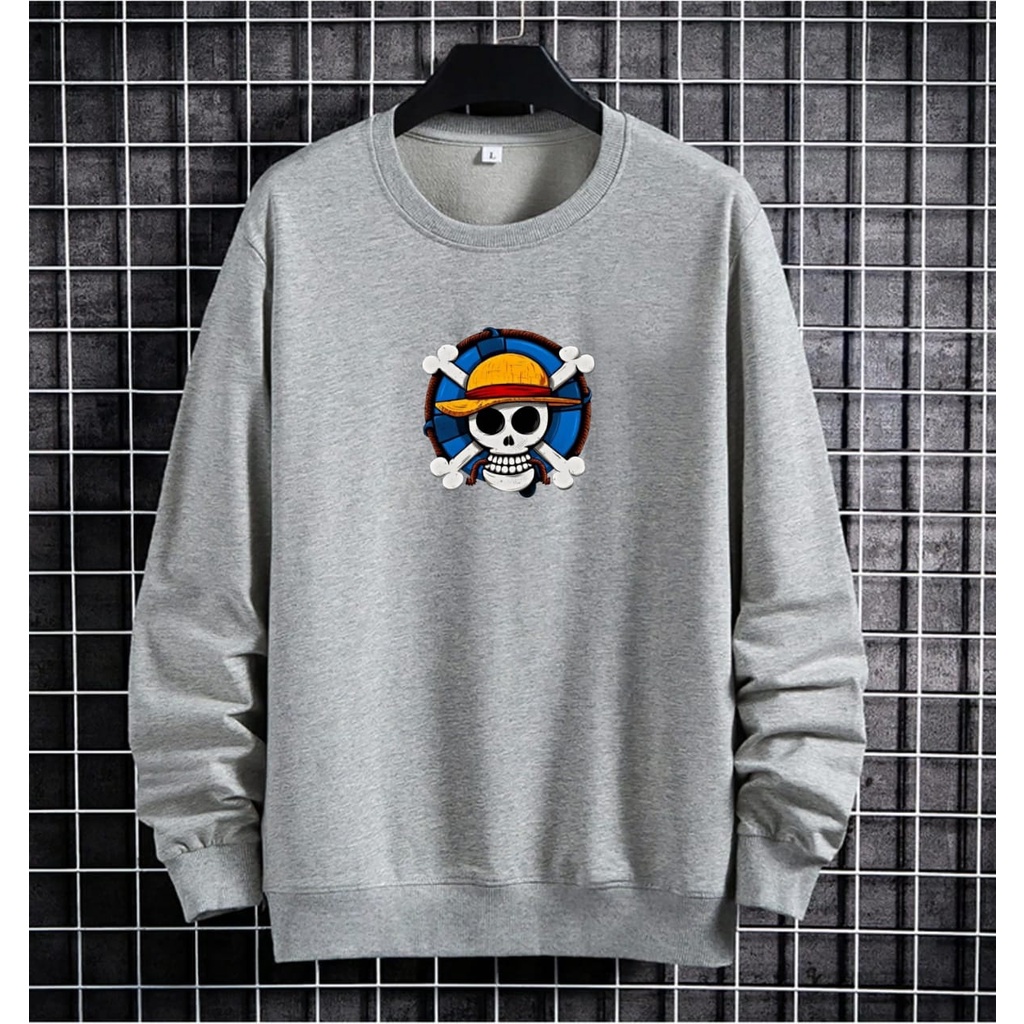 JOSJOLI_STORE/Sweater Lambang Piratte dan Shanks/Atasan Pria Dewasa Lengan Panjang/L XL