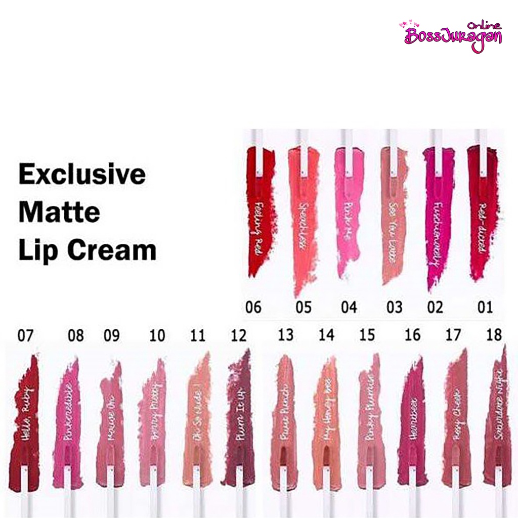 (BOSS) WARDAH Exclusive Matte Lip Cream 4gr