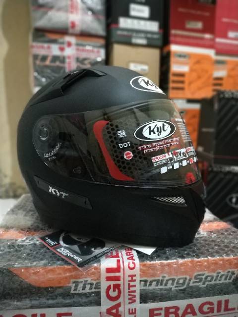 HELM KYT K2RIDER BLACK DOFF DOUBLE VISOR HELM TOURING DOBEL VISOR KYT K2 RIDER HITAM DOFF HELM HJC-3