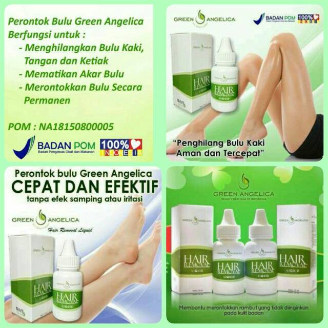 GREEN ANGELICA HAIR REMOVAL LIQUID - PERONTOK BULU KAKI TANGAN TERCEPAT AMPUH ORIGINAL