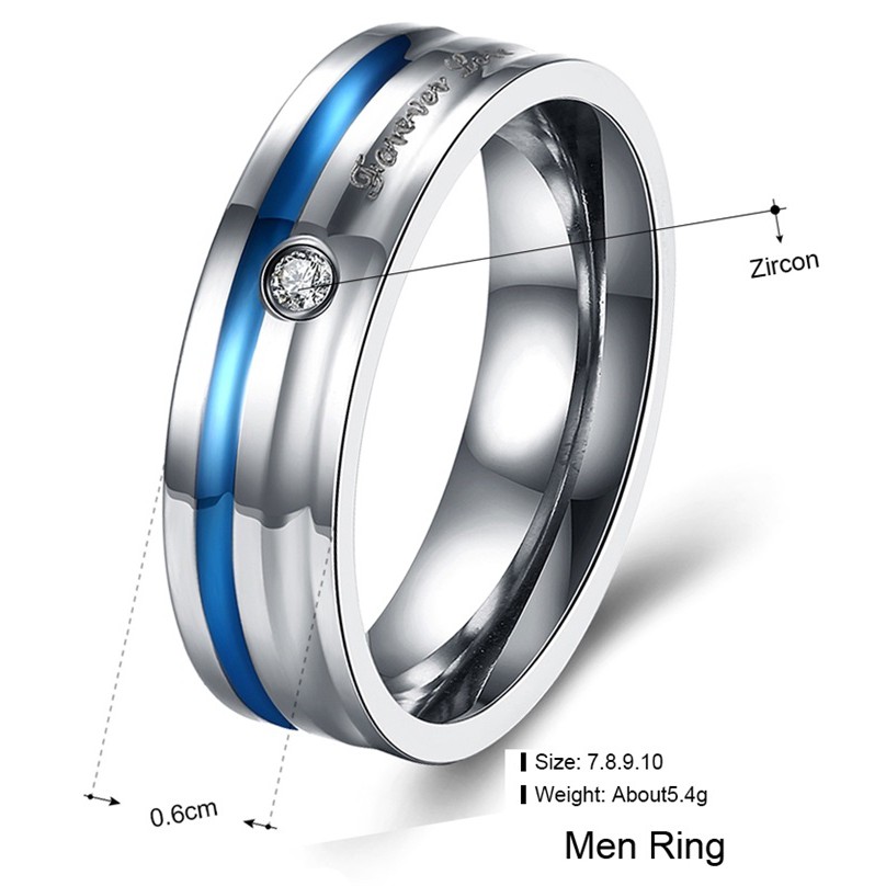 SALE / OBRAL Cincin Couple / Tunangan / Nikah / Pasangan / Titanium C052 Biru