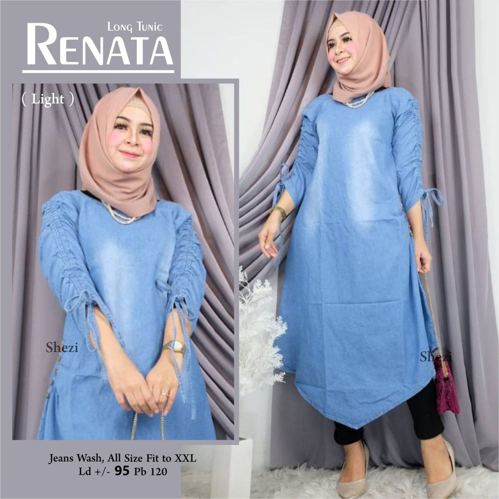 NINEA TUNIK / RENATA LONG TUNIK ORIGINAL JEANS KEKINIAN BR