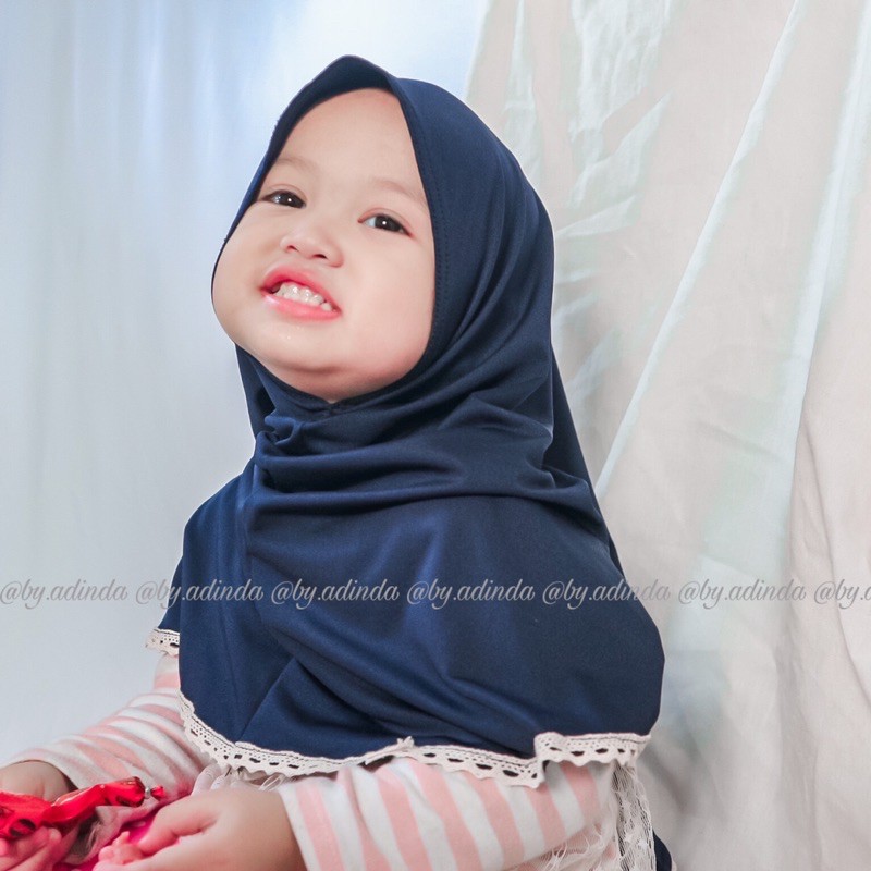 Bergo Anak Jersey Renda Clemira hijab jilbab balita instant syiria