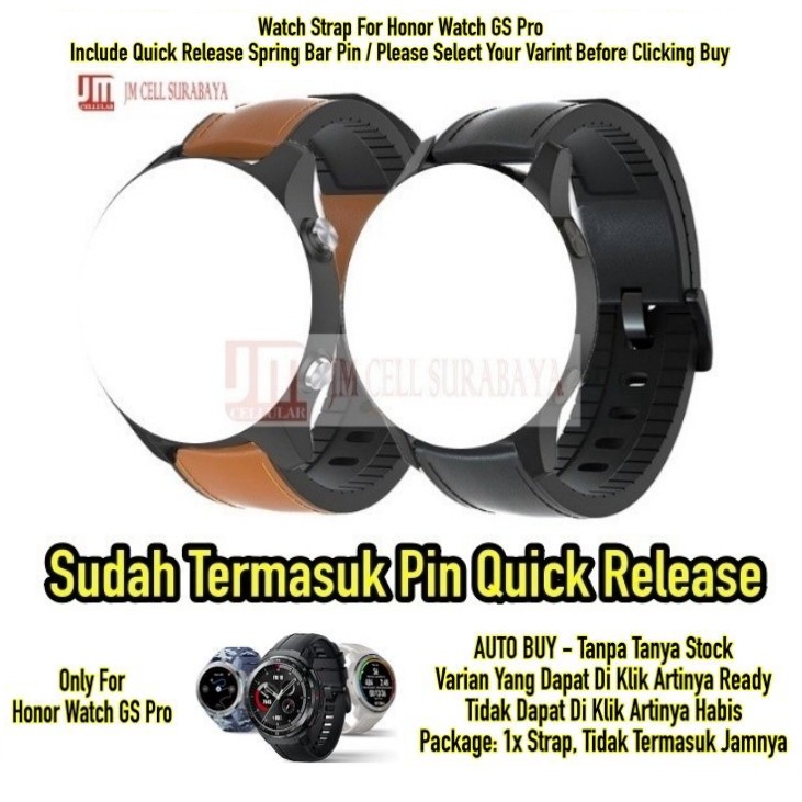 Tali Jam Watch Strap Honor Watch GS Pro - Hybrid Rubber Kulit Leather