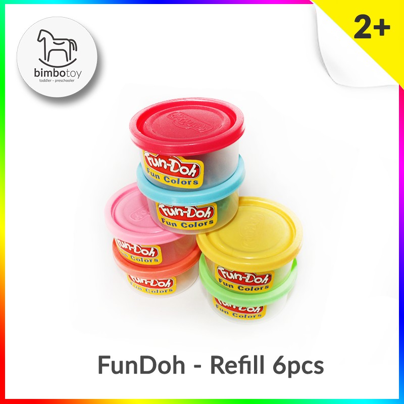 Bimbozone - Mainan Lilin Edukasi Anak sensory dough | Fun Doh - Refill 6 pcs