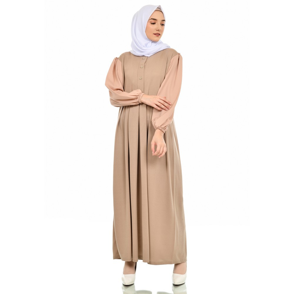 Mybamus Tisha Plit Dress Khaki M15932 R29S1 - Gamis Muslim-4