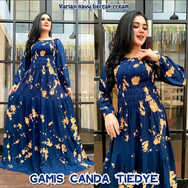 BISA COD // TIE DYE BAJU GAMIS RAYON SERUT FIT TO XL LD 110 // HOME DRESS BAJU GAMIS RAYON