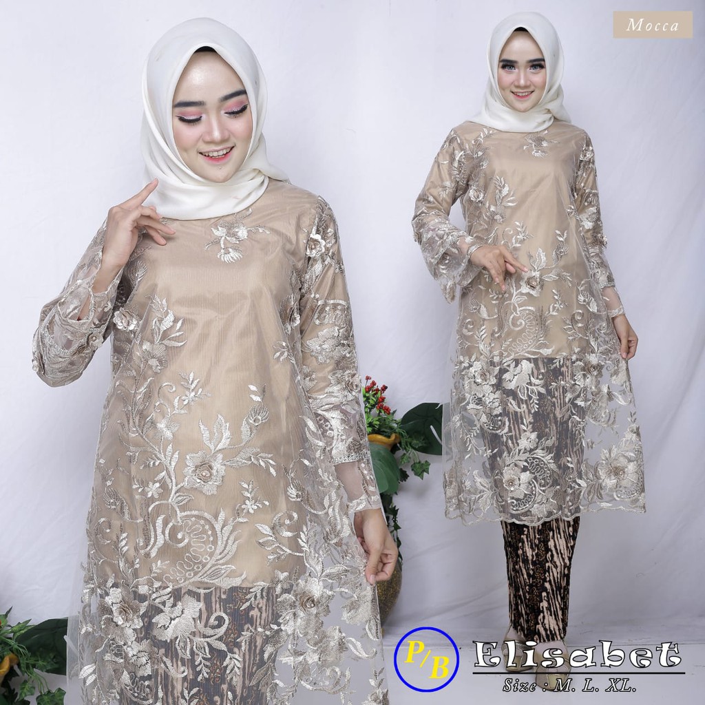 TULLE ELIZABETH/KEBAYA FASHION/KEBAYA CANTIK/PAKIAN WANITA/KEBAYA TULLE/pakaian wanita/kebaya kebaya