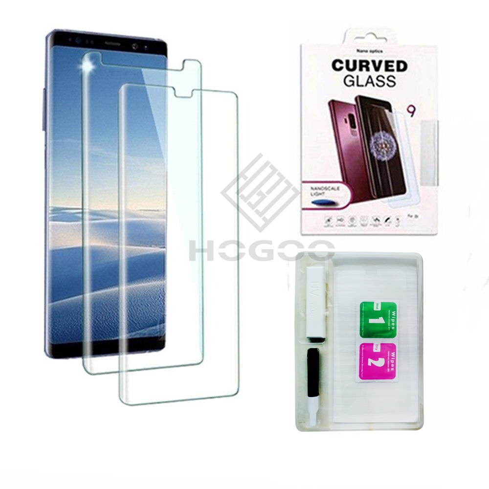 Tempered Glass UV Light SAMSUNG S6 EDGE PLUS S8 S10 S20 S21 S22 PLUS S21 S22 ULTRA NOTE 8 9 10 PRO ULTRA Liquid Glue Tempered