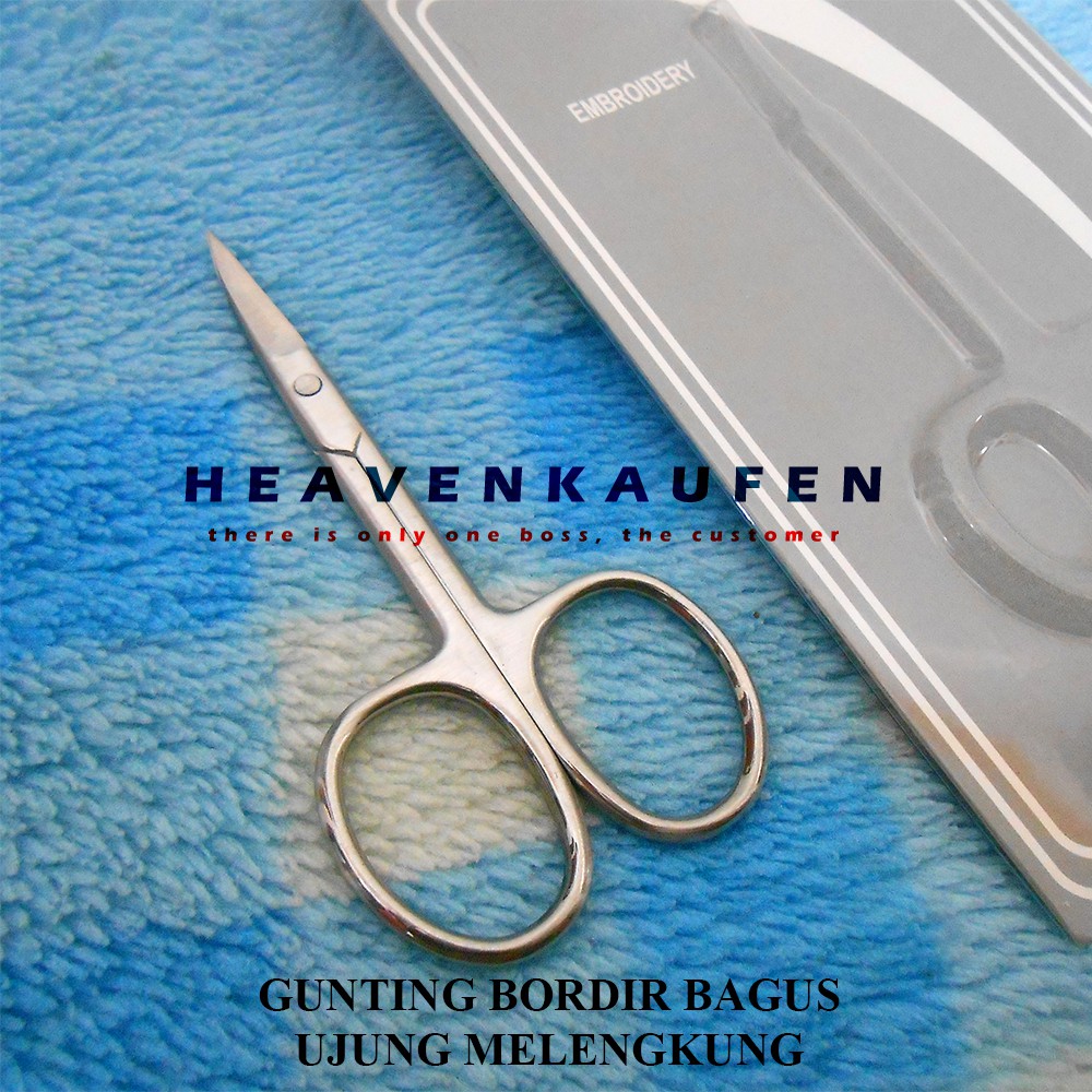 Gunting Bordir / Gunting Benang Bordir (Embroidery) Stainless Steel Ujung Melengkung