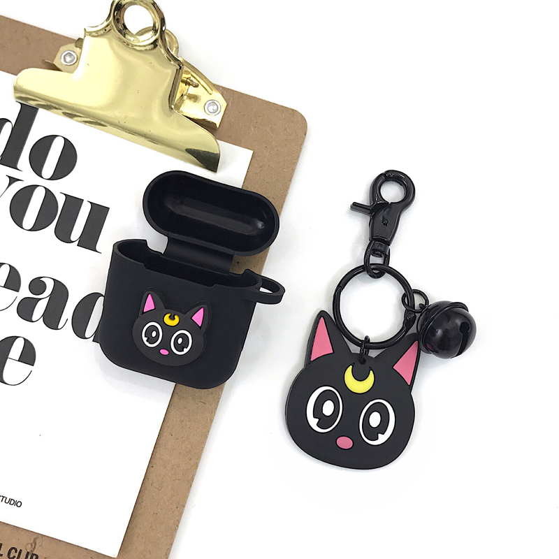 Casing Luna Cat Lucu Kompatibel Untuk Airpods1 2 3 Pro Case Pelindung Silikon Dengan Liontin