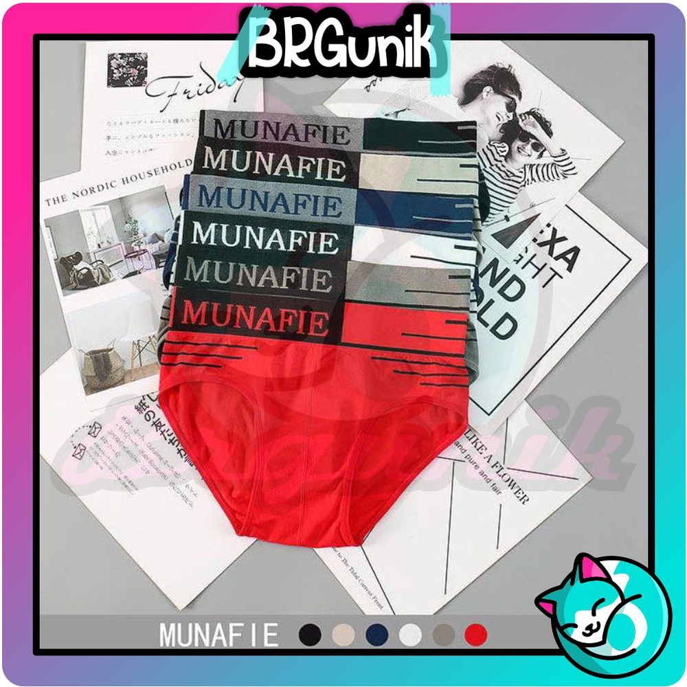 BRGUNIK CD Munafie Bisa COD Baru dikirim jakarta Pakaian Pria Bentuk Segitiga Underwear Man B043