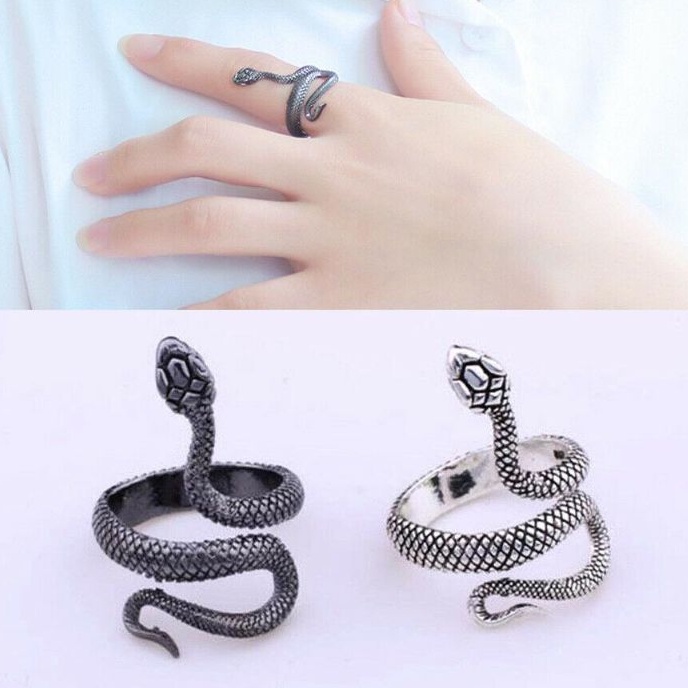 Ring Desain Ular Melingkar Fashion Pria Wanita