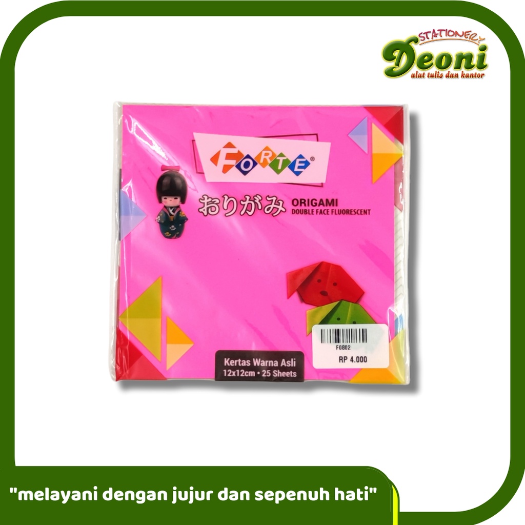 

FORTE Origami Kertas Warna Asli 14x14cm 25 Lembar