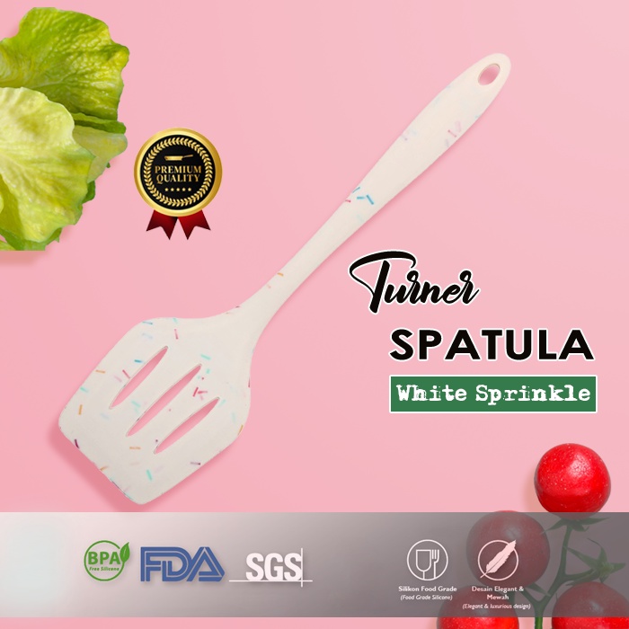 Spatula Tunner Putih Spinkle 2041 High Material Tahan Panas