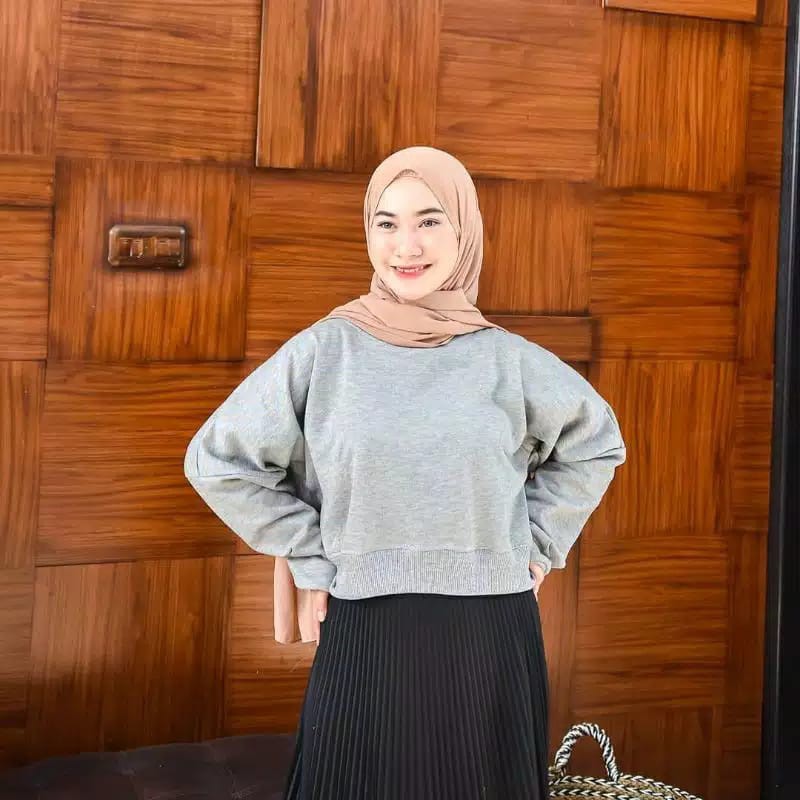 Lenka Sweater Cropped-Sweater Crop Big Size Wanita