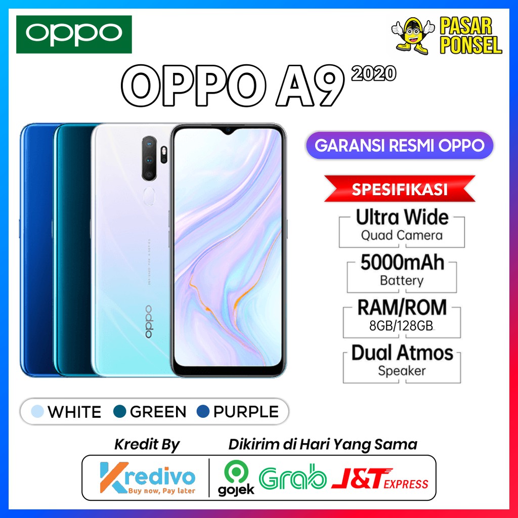 HP OPPO A9 2020 RAM 8/128GB GARANSI RESMI OPPO TERMURAH SESURABAYA