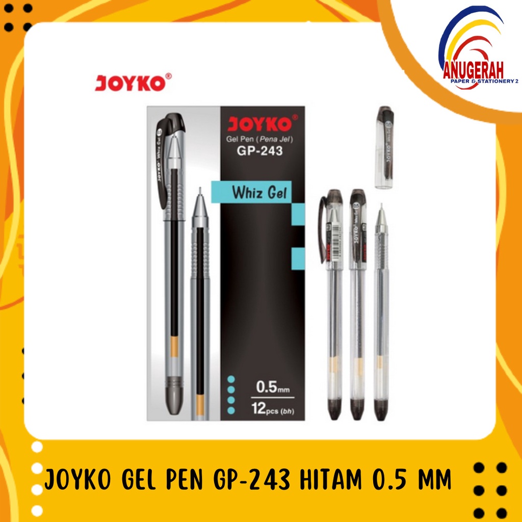 

JOYKO GEL PEN GP-243 WHIZ GEL HITAM 0.5 MM (LSN)