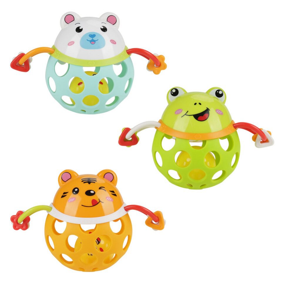 Rattle Animal Bulat Gigitan Bayi - Kerincingan Bulat + Teether Baby