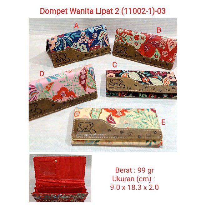 Dompet Wanita Dewasa &amp; Anak2 Lipat 2 ( 11002-1 ) 03 dompet murah