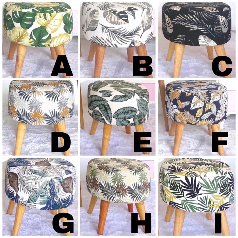 STOOL SOFA BULAT  MOTIF MINIMALIS  KURSI KECIL DUDUKAN READY 