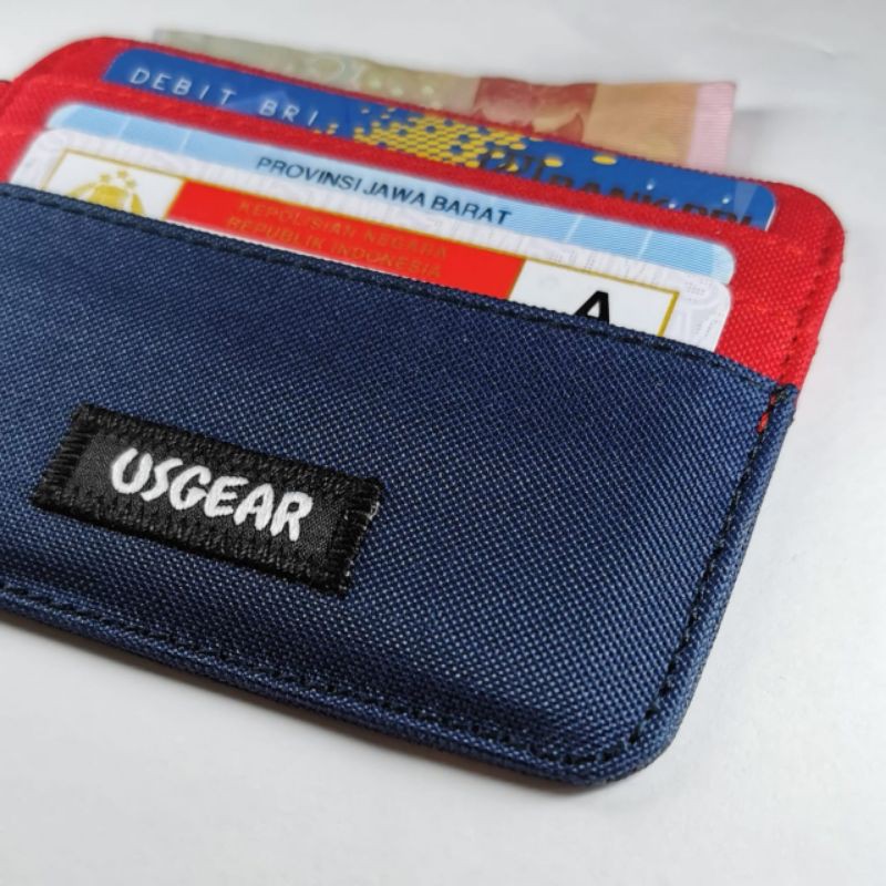 Dompet Kartu Tipis Card Wallet Simple Wallet Pria Wanita - Merah Navy UGSW0013