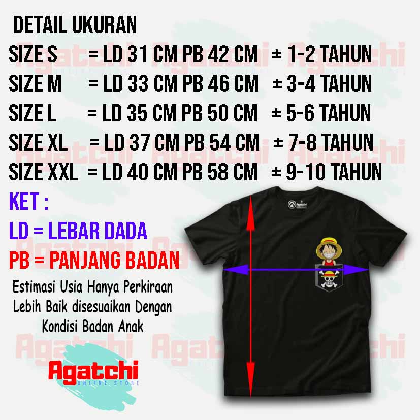 Kaos Atasan Anak Laki Laki Kids T Shirt Anime One Piece Monkey Luffy Cheeky