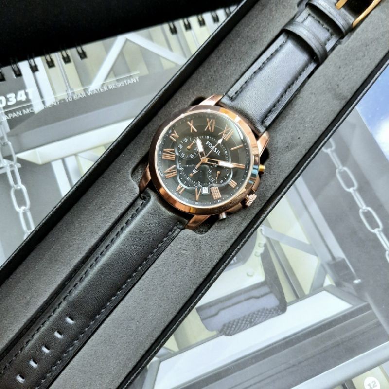 Jam tangan pria chrono aktif FS-5230 Tali kulit