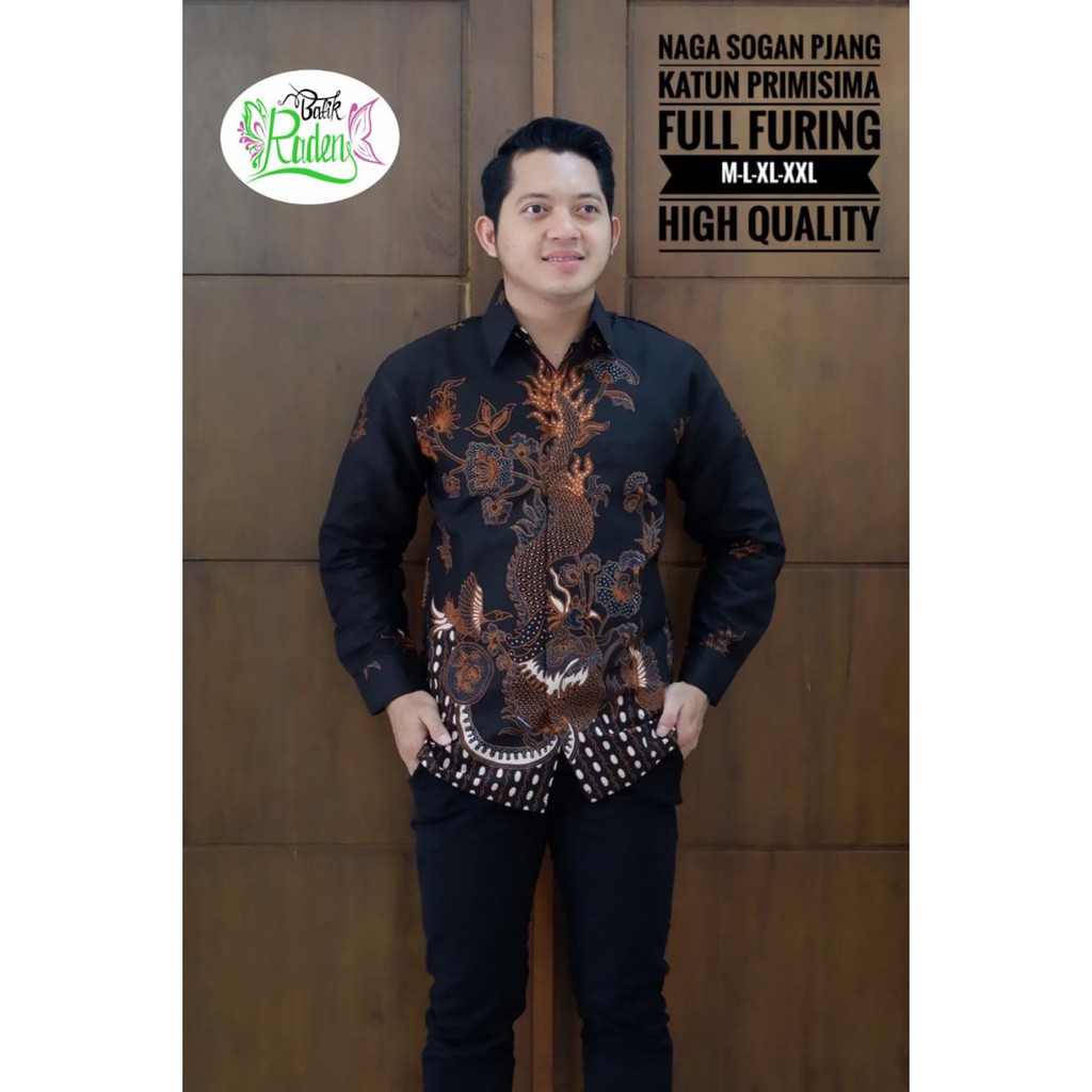 NAGA SERI KEMEJA BATIK SOLO PANJANG FULL FURING BATIK RADEN BATIKSOLOAMANAH 140.000