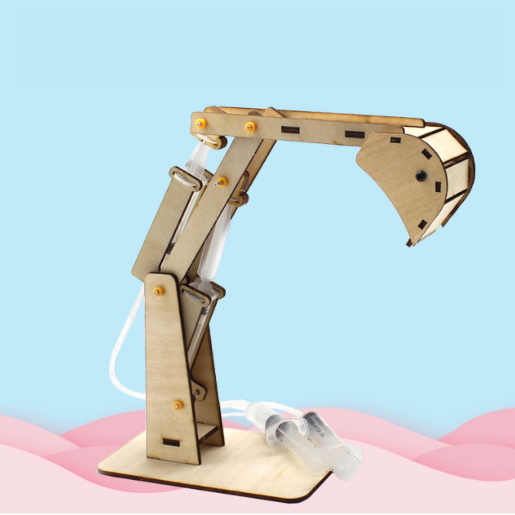 DIY Rakit Crane Alat Peraga Fisika Tekanan Hidrolik Hydraulic Aktivitas Anak Kayu Kreatif 3D Puzzle