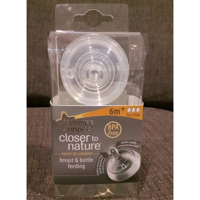 Tommee Tippee Closer to Nature Bottle Nipple/Teat (Dot isi 2) 6m+ Fast Flow