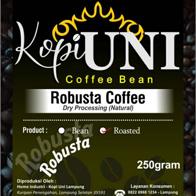 

BIJI KOPI ROBUSTA LAMPUNG 250Gram