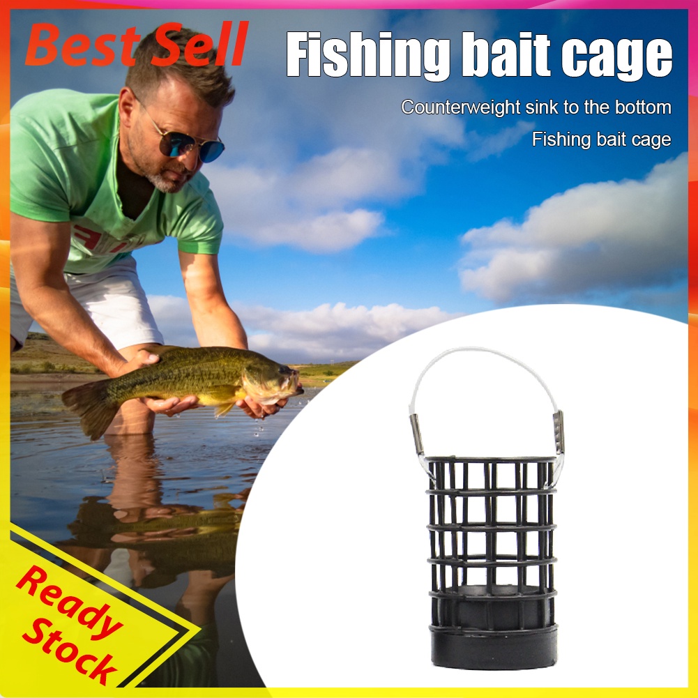 Fishing Bait Cage Hollow Stainless Steel Feeding Lure Trap Feeder Tackle