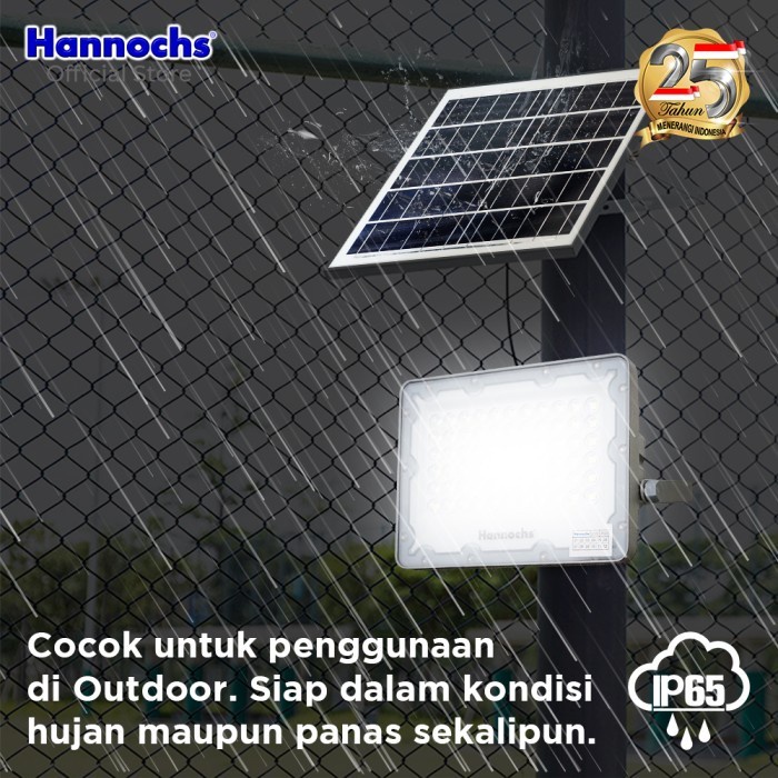 Hannochs LED Sorot Floodlight Solar Cell Panel Surya