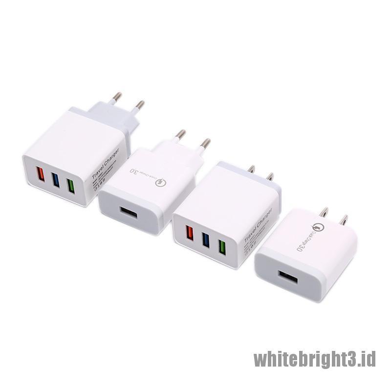 &lt; White3 &gt; Adaptor Charger Dinding USB 3.0 18W Quick Charge