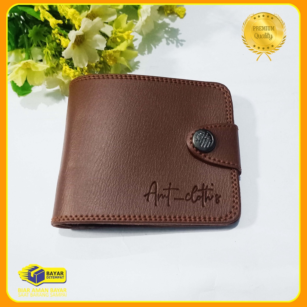 dompet lipat Pria kancing grosir COD bahan PVC