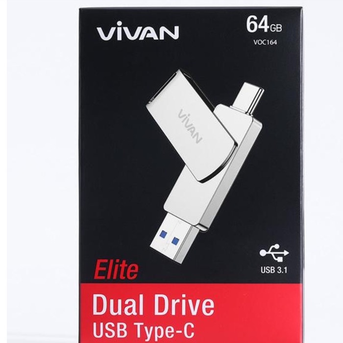 Flashdisk Vivan 64gb VOC164 OTG Type C Dan USB 3.0 Dual Interface