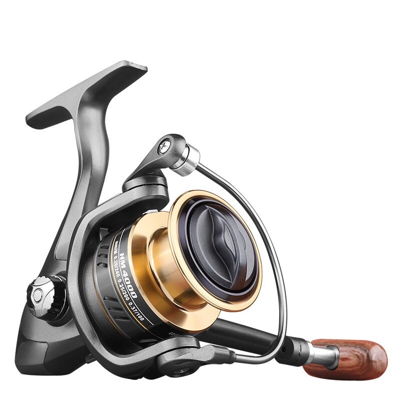 HM3000 Series Reel Pancing Fishing Reel 5.2:1 Gear Ratio 8Kg - Black/Golden