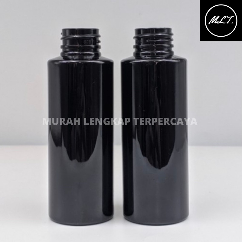 BOTOL RF 100ML HITAM NECK 24 GLOSSY / BOTOL HITAM 100 ML RF / BOTOL 100ML HITAM MODEL RF 100ML HITAM GLOSSY MENGKILAT HITM SOLID 100ML HITAM RF