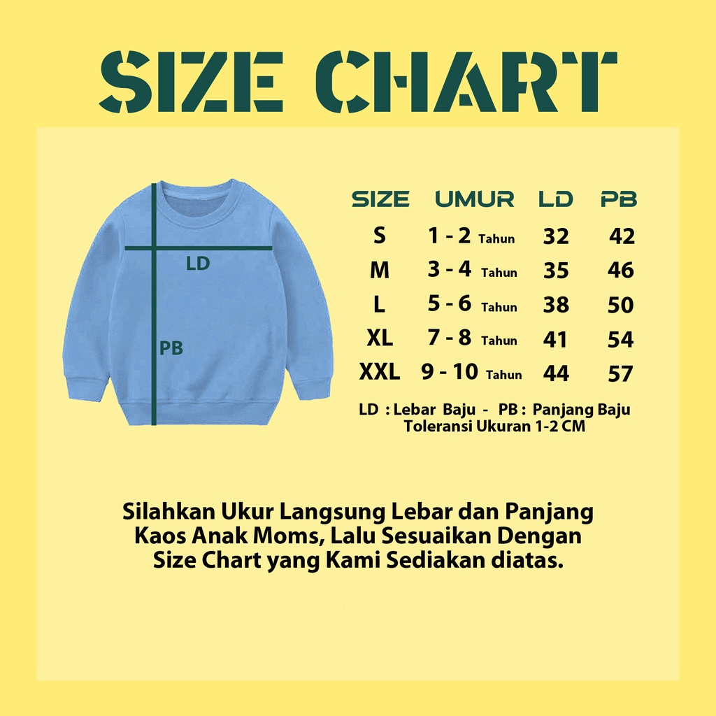 SWEATER ANAK POLOS SWEATER POLOS CREWNECK POLOS BASIC CREWNECK ANAK 1-10 TAHUN LAI-LAKI PEREMPUAN KAOS POLOS SENJA