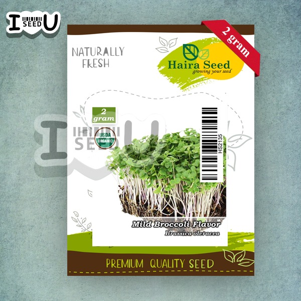 Bibit-Biji Microgreen Brokoli Mild Flavor Organik (Haira Seed)